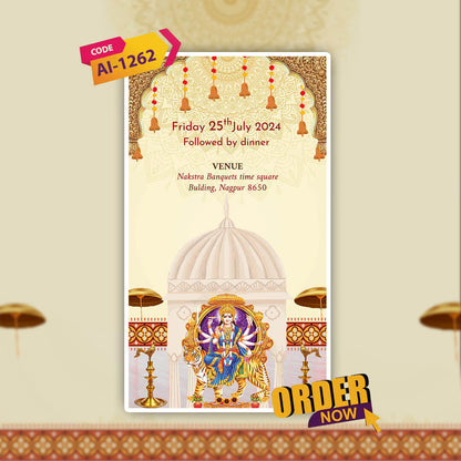 Mata Ki Chowki Invitation Video | Temple Theme | AI-1262
