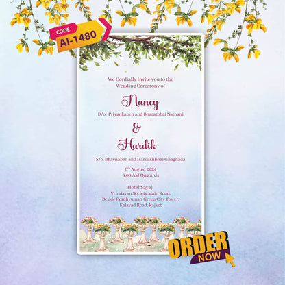 Digital Wedding Invitation Video |Animated & Stunning | AI-1480