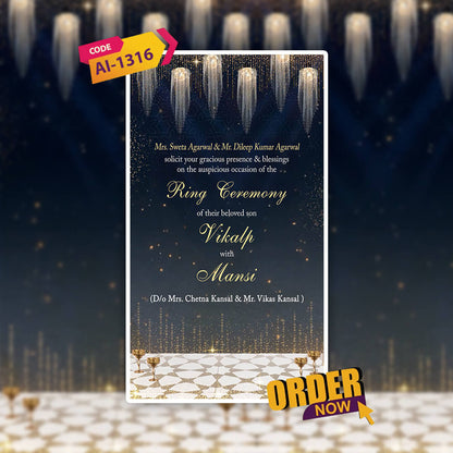 Engagement & Ring Ceremony Video Invitation | Luxurious | AI-1316