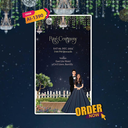 Engagement & Ring Ceremony Video Invitation | Stylish Theme | AI-1390
