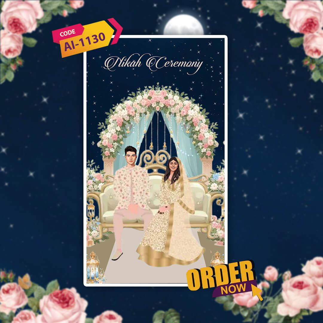 Islamic Wedding Invitation Video | Blue Theme | AI-1130