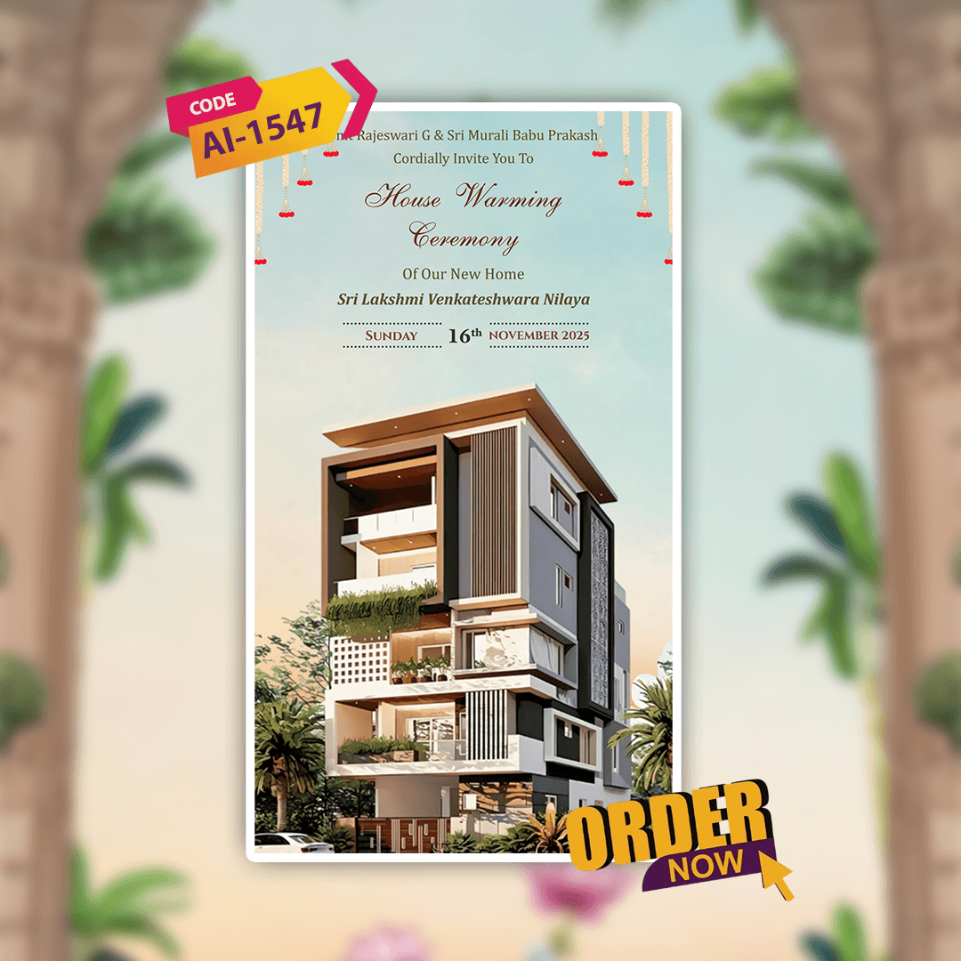 House Warming Ceremony Invitation Video | Digital Video Invitation | AI-1547