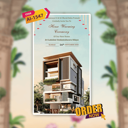 House Warming Ceremony Invitation Video | Digital Video Invitation | AI-1547