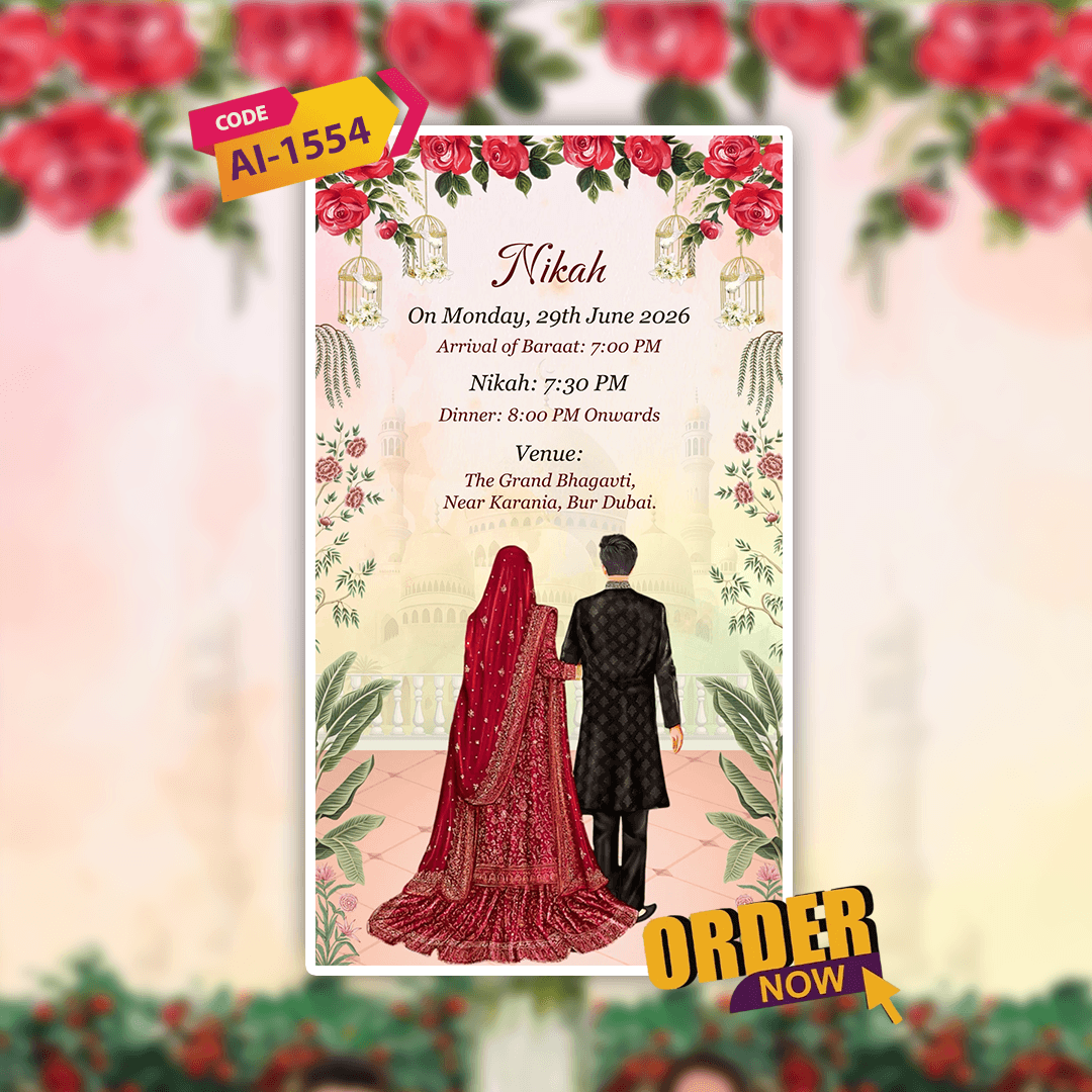 Muslim Wedding Invitation Video | Wedding Video Invitation | AI-1554