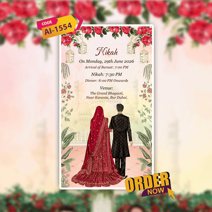 Muslim Wedding Invitation Video | Wedding Video Invitation | AI-1554