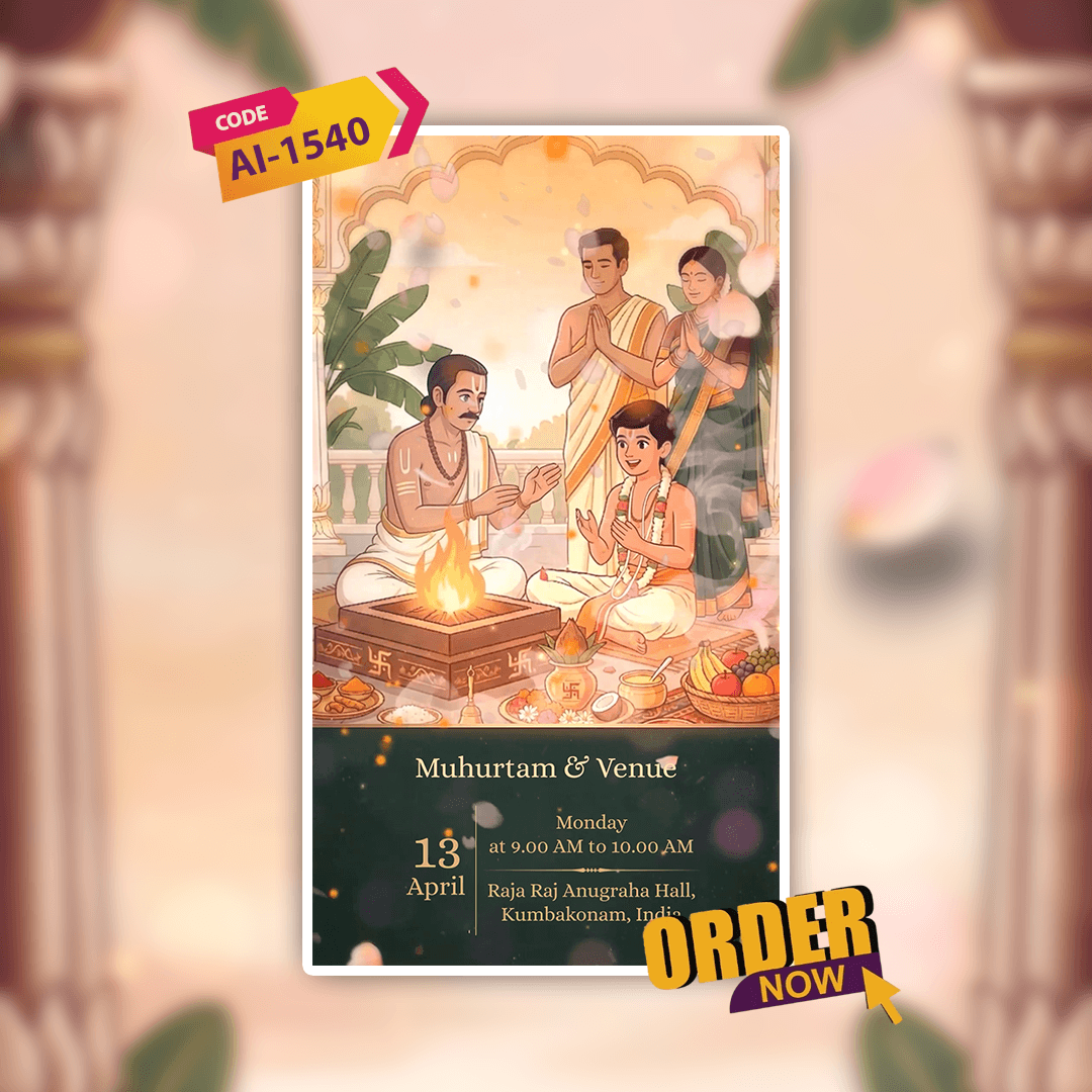 Thread Ceremony Invitation Video | Digital Video Invitation | AI-1540