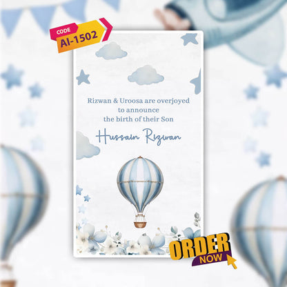 Baby Birth Announcement Invitation Video | Unique | AI-1502