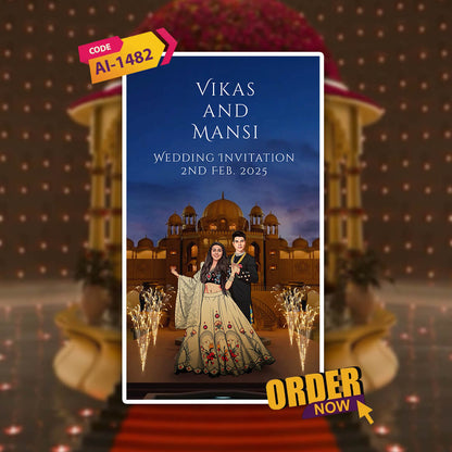 Digital 3D Wedding Invitation Video | HD Video | AI-1482