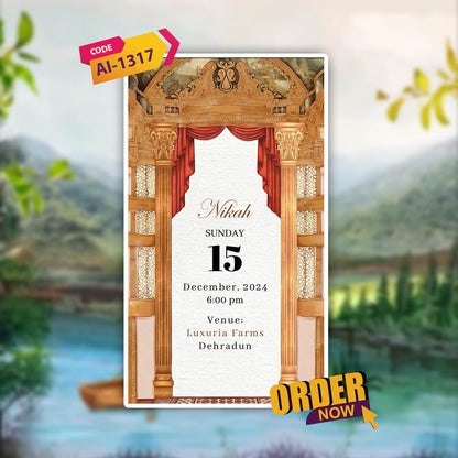 Muslim Wedding Invitation Video | Nikah Invite |AI-1317