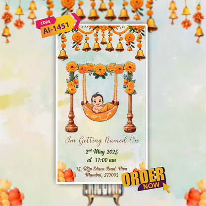 Cradle Ceremony Invitation Video | Tender Baby Function| AI-1451