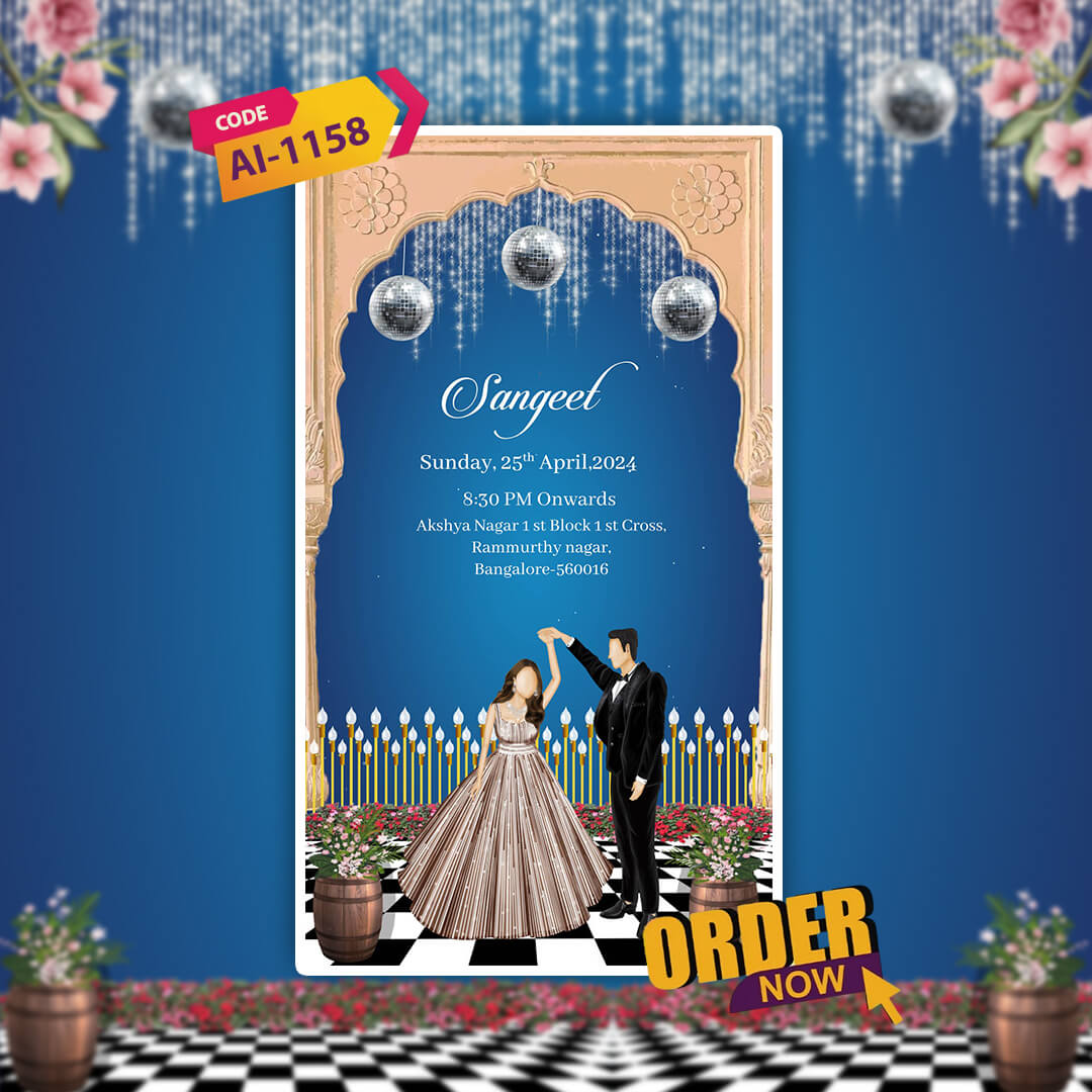 Sikh Wedding Invitation Video | Romantic Couple | AI-1158