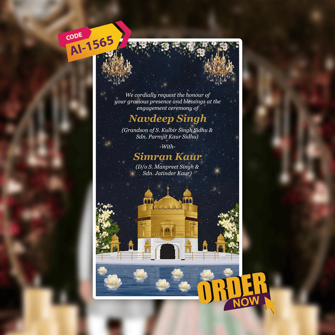 Sikh Engagement Invitation Video | Ring Ceremony Video Invitation | AI-1565