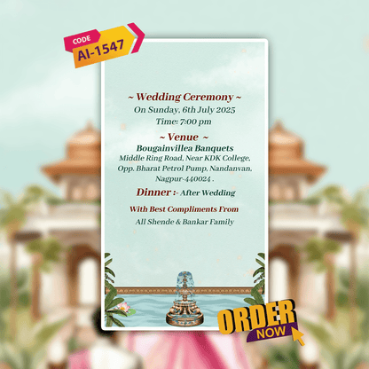 Caricature Wedding Invitation Video | Video Invitation | AI-1548