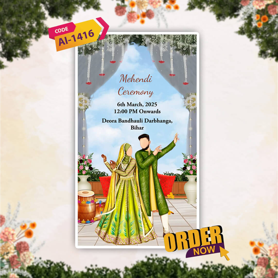 Muslim Wedding Invitation Video | Nikah & Walima | AI-1416