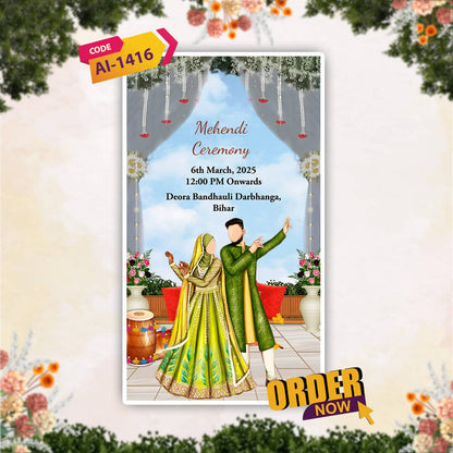 Muslim Wedding Invitation Video | Nikah & Walima | AI-1416