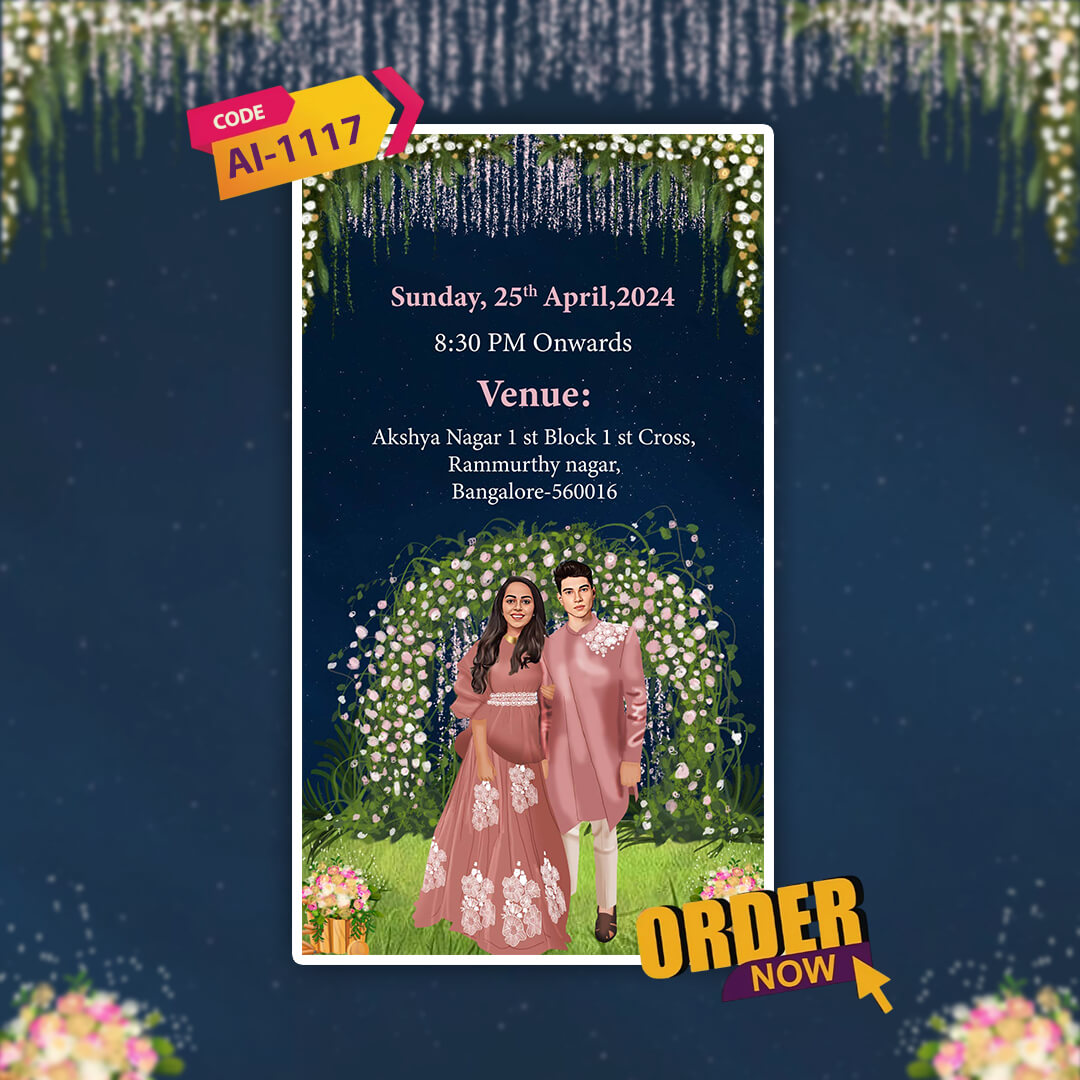 Engagement & Ring Ceremony Video Invitation | Blue Theme | AI-1117