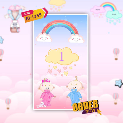 Baby Gender Reveal Invitation Video | Modern E Card | AI-1355