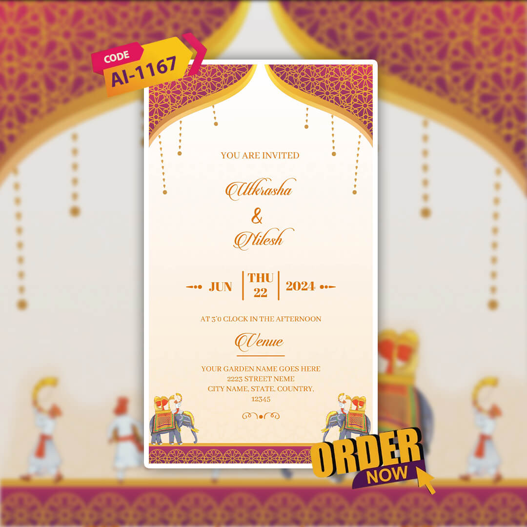 Digital Wedding Video Invitation | Shadi Invite | AI-1167