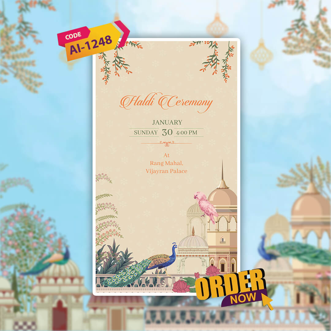 Gujarati Wedding Invitation Video | Watercolor Theme | AI-1248