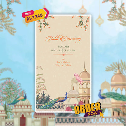 Gujarati Wedding Invitation Video | Watercolor Theme | AI-1248