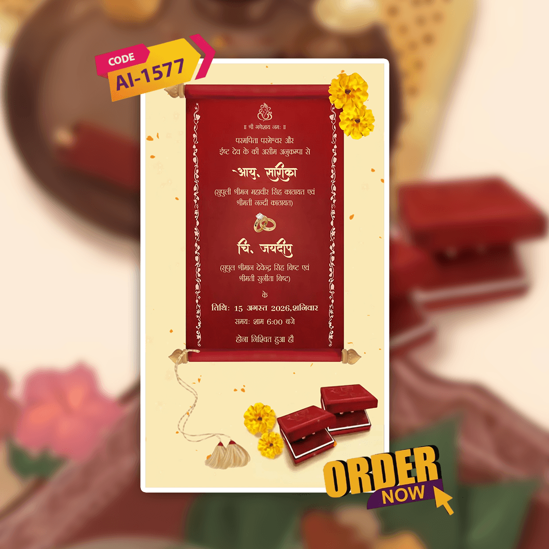 Pahadi Engagement Invitation Video | Ring Ceremony Video Invitation | AI-1577