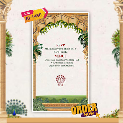 Half Saree Ceremony Invitation Video  | Digital E‑Invite| AI-1430