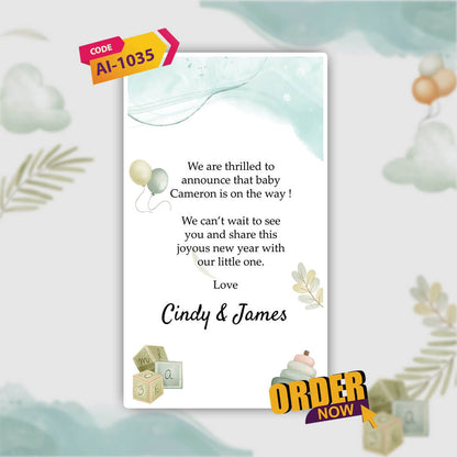 Pregnancy Announcement Video Invitation | Elegant Design | AI-1035