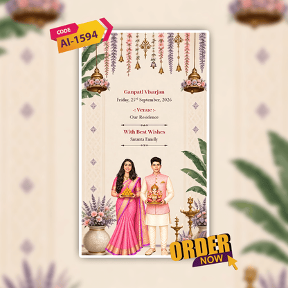 Ganesh Chaturthi Invitation Video | Ganesh Puja Video Invitation | AI-1594