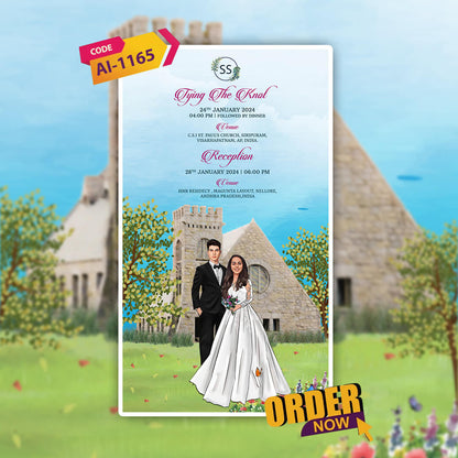 Christian Wedding Invitation Video | Church-Inspired | AI-1165