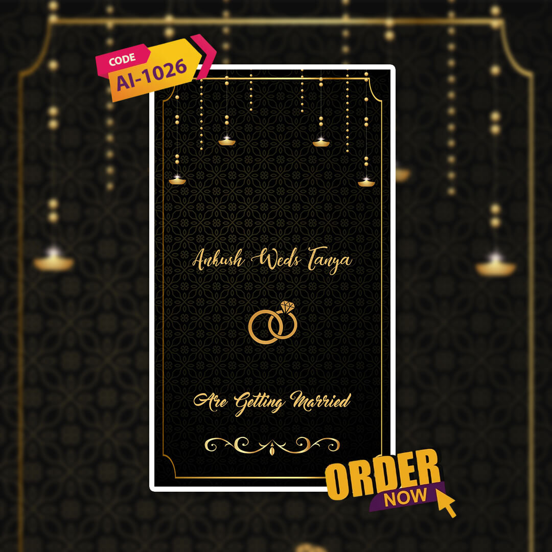 Wedding Video Invitation | Black Themed| AI-1026