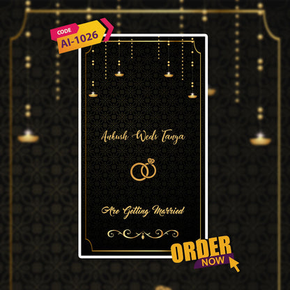 Wedding Video Invitation | Black Themed| AI-1026