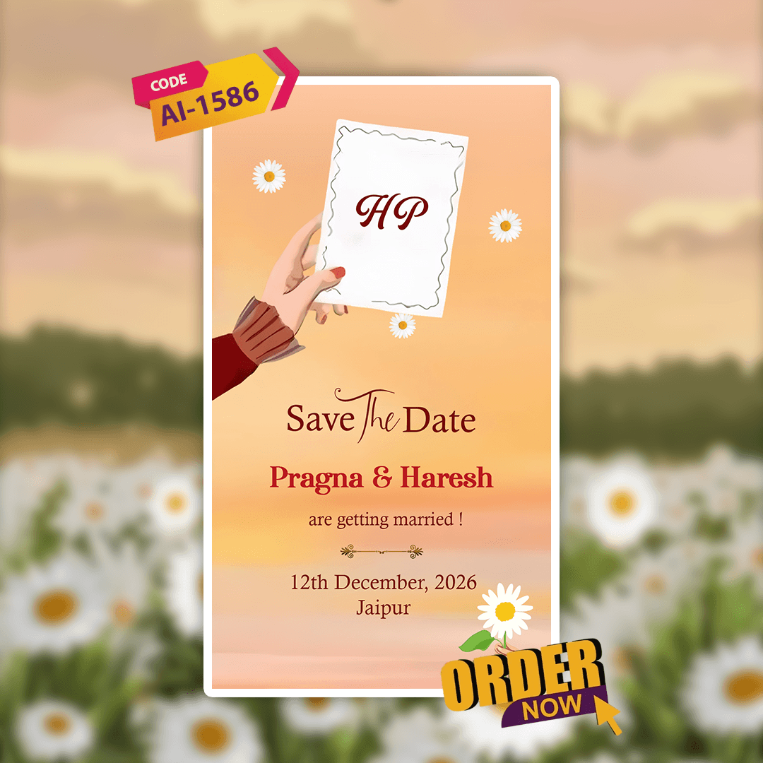 Save The Date Invitation Video & Days to Go Invites | Digital Wedding Video Invitation | AI-1586
