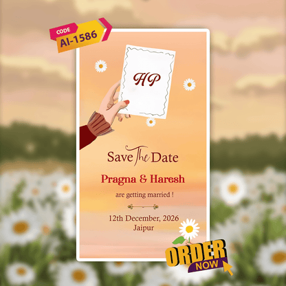Save The Date Invitation Video & Days to Go Invites | Digital Wedding Video Invitation | AI-1586