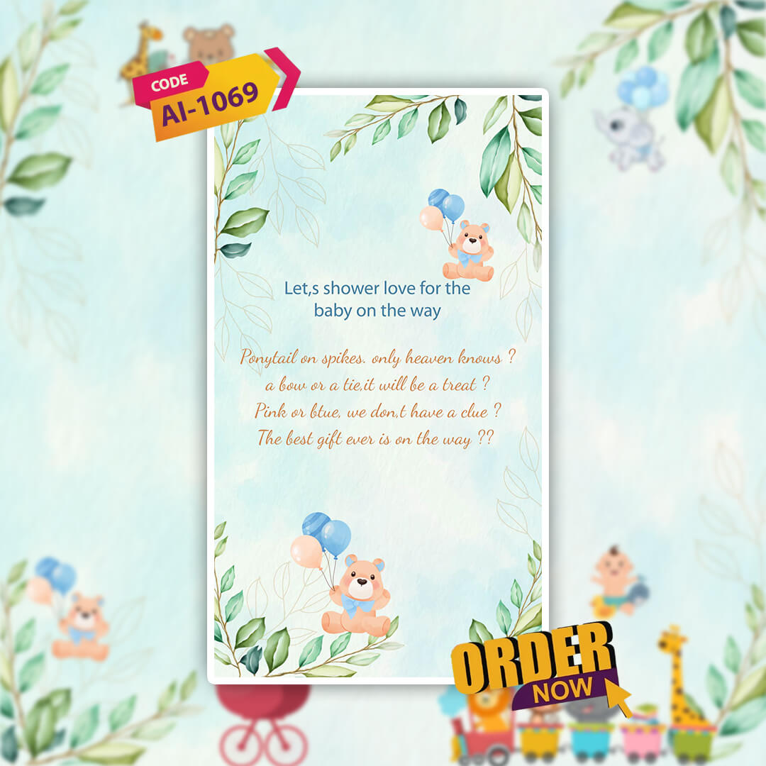 Baby Birth Announcement Invitation Video | Adorable Baby Theme | AI-1069