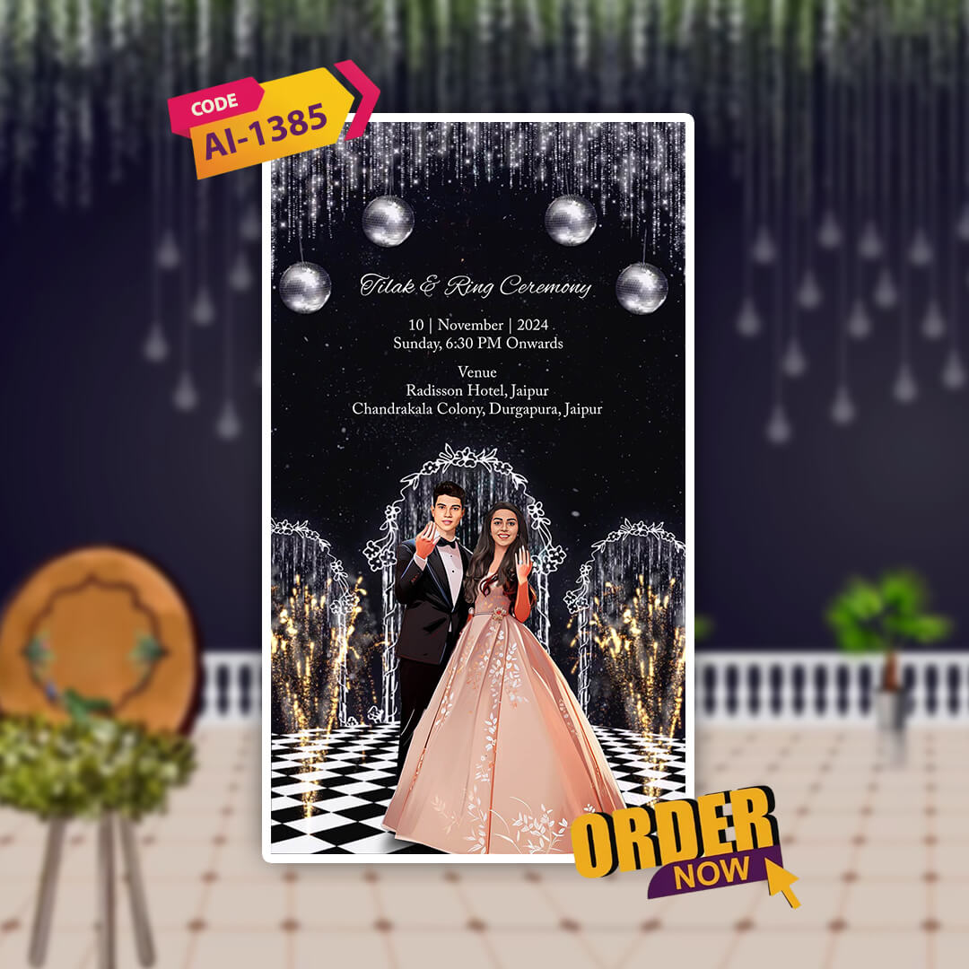 Engagement & Ring Ceremony Video Invitation | Fireworks | AI-1385