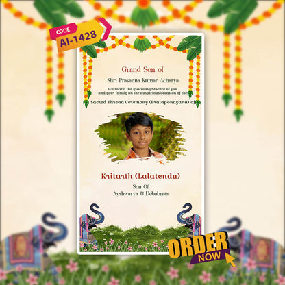 Thread Ceremony Invitation Video | Personalized tradition | AI-1428