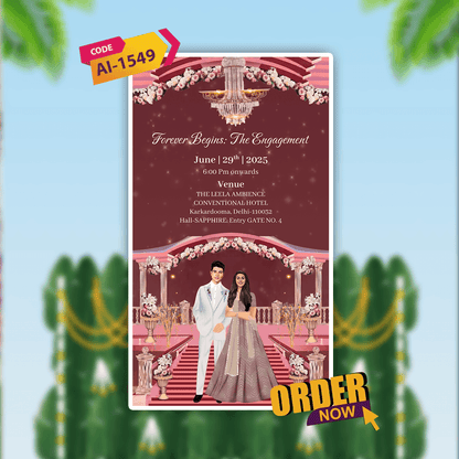 Wedding Invitation Video | Caricature Wedding Video Invitation | AI-1549