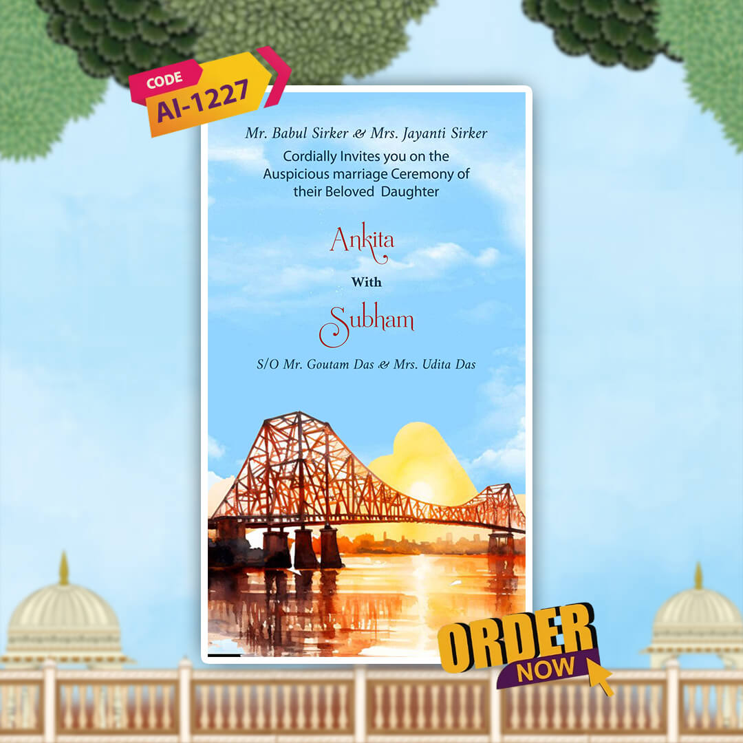Bengali Wedding Invitation Video | Romantic Urban Landscape | AI-1227