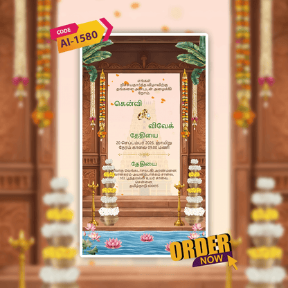 Tamil Engagement Invitation Video | Ring Ceremony Video Invitation | AI-1580