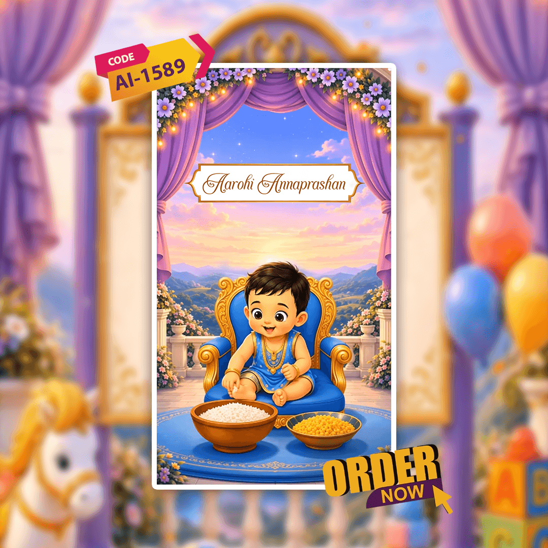 Annaprashan Ceremony Invitation Video | Rice Feeding Ceremony Video Invitation | AI-1589