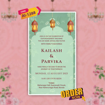 Engagement & Ring Ceremony Video Invitation | Pink | AI-1288