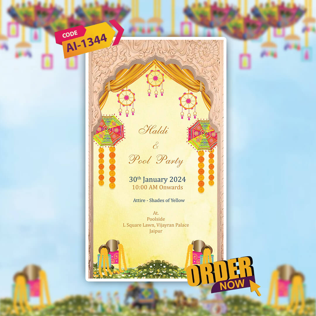 Digital Wedding Invitation Video | Luxury wedding invite | AI-1344