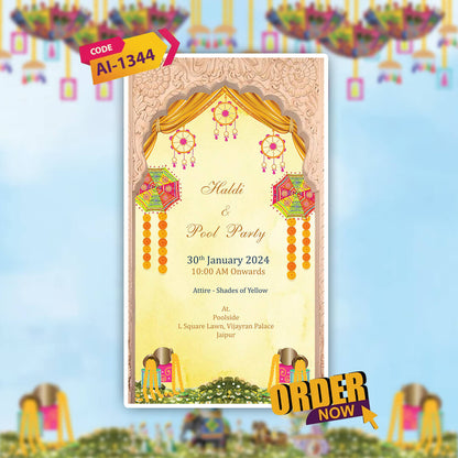 Digital Wedding Invitation Video | Luxury wedding invite | AI-1344