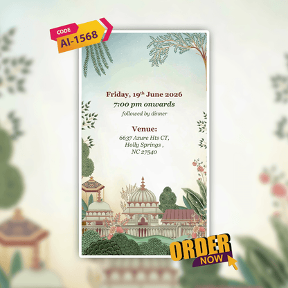 Half Saree Invitation Video | Digital Video Invitation | AI-1568
