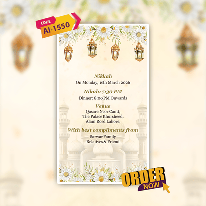 Muslim Wedding Invitation Video | Wedding Video Invitation | AI-1550
