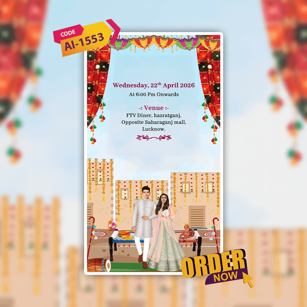 Roka Ceremony Invitation Video | AI-1553