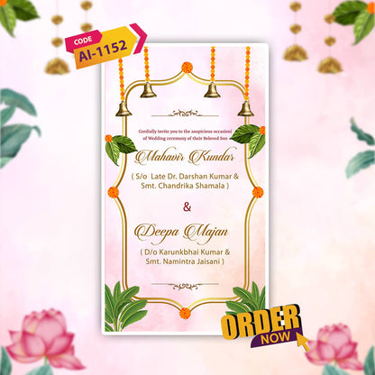 South Indian Wedding Invitation Video | Ganesha Pink Theme | AI-1152