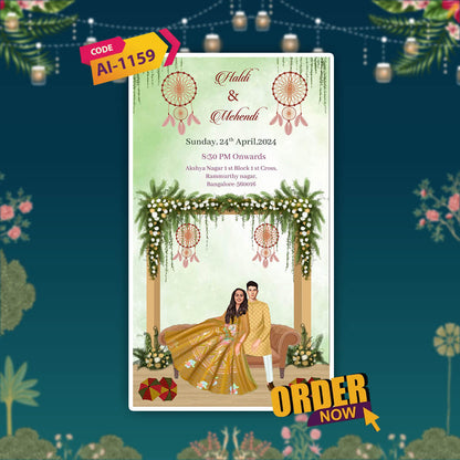 Sikh Wedding Invitation Video | Blueish Theme | AI-1159