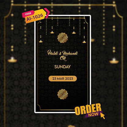 Wedding Video Invitation | Black Themed| AI-1026