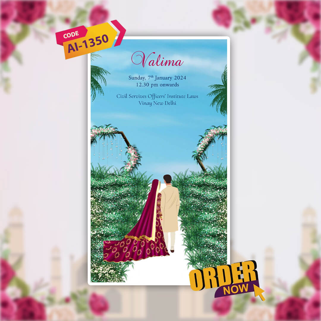 Muslim Wedding Invitation Video | Shadi Video | AI-1350